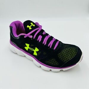 Under Armour Micro G Assert 5 Trainers Black and Purple Women Size 8.5